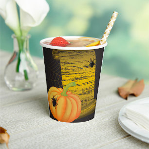 Spiders And Pumpkin Paper Cups