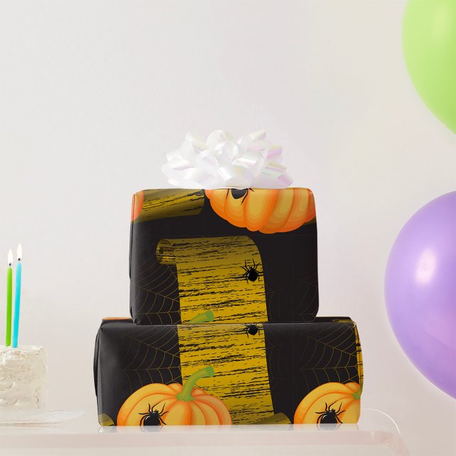 Spiders And Pumpkin Wrapping Paper (Creator Uploaded)