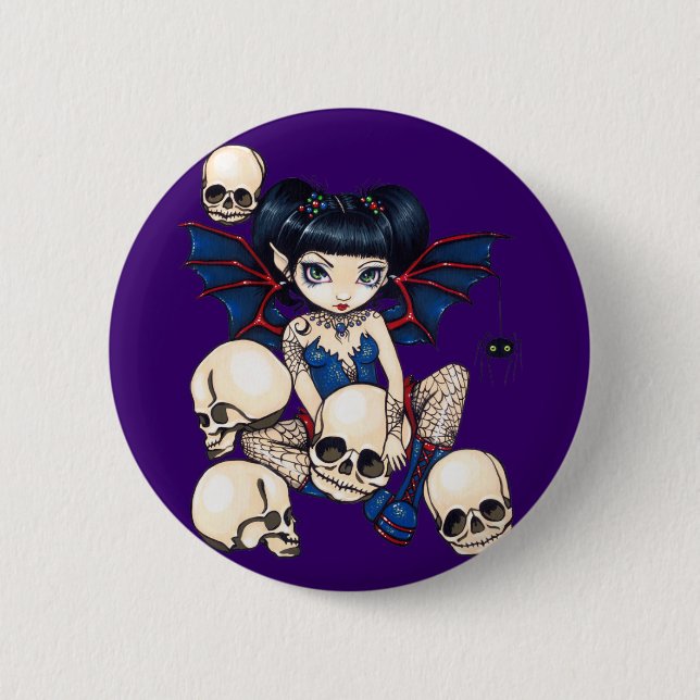 "Spiders and Skulls" Button (Front)