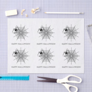 Spiders And Spiderweb Simple Happy Halloween Tissue Paper