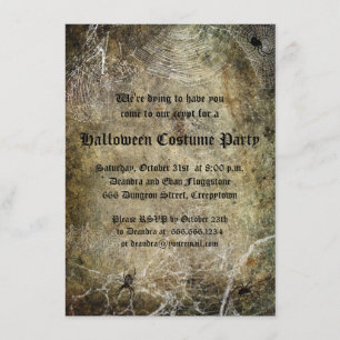 Spiders and Webs Halloween Party invitation