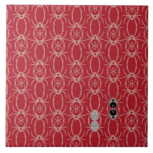 Spiders - Blood Red and Bone White Tile