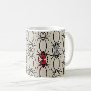Spiders - Bone White and Bat Black Coffee Mug