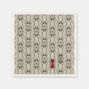 Spiders - Bone White and Bat Black Napkin