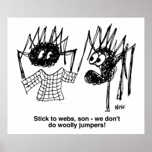 Spiders Discuss Woolly Jumpers Poster