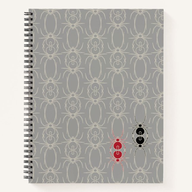 Spiders - Ghost Grey and Bone White Notebook (Front)