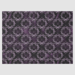 Spiders in Ornate Frames on Purple Decoupage Tissue Paper