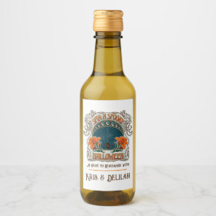 Spiders & Lilies Spooky Halloween Personalized Wine Label