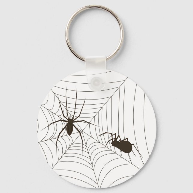 Spiders on a web keychain (Front)
