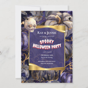 Spiders & Skulls Halloween Party Invitation