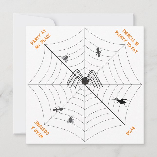 Spider's Web Party at My Place - Party Invitation (Front)