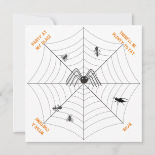 Spider's Web Party at My Place - Party Invitation