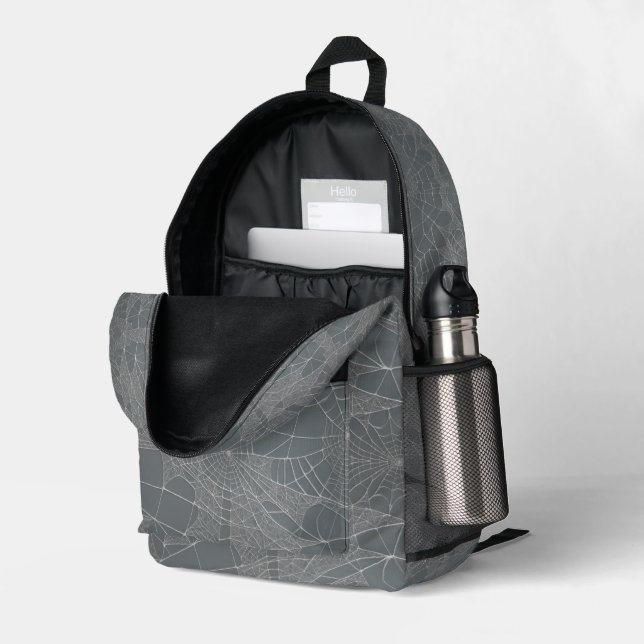 Spider's web printed backpack (Back Corner Right (Open))