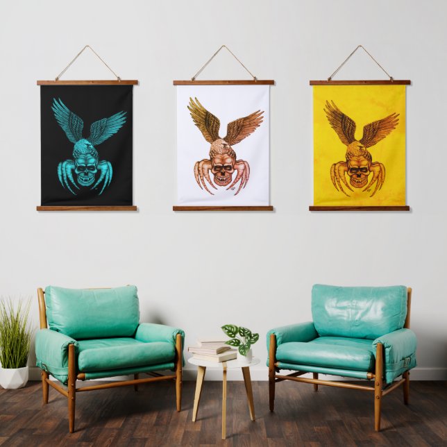 Spiderskull with Eagle Hanging Tapestry (Living Room)