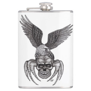 Spiderskull with Eagle Hip Flask