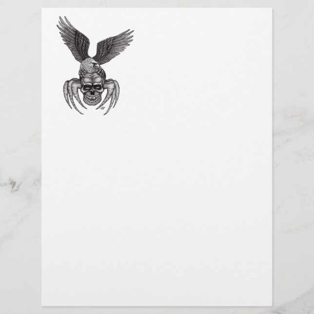Spiderskull with Eagle in Tattoo-style Letterhead (Front)