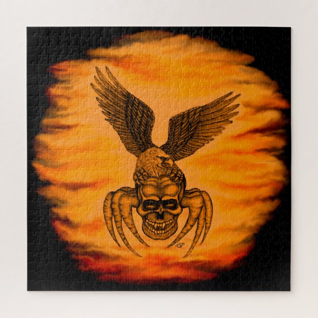 Spiderskull with Eagle Jigsaw Puzzle (Vertical)