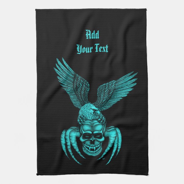 Spiderskull with Eagle Kitchen Towel (Vertical)