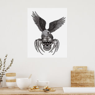 Spiderskull with Eagle Poster