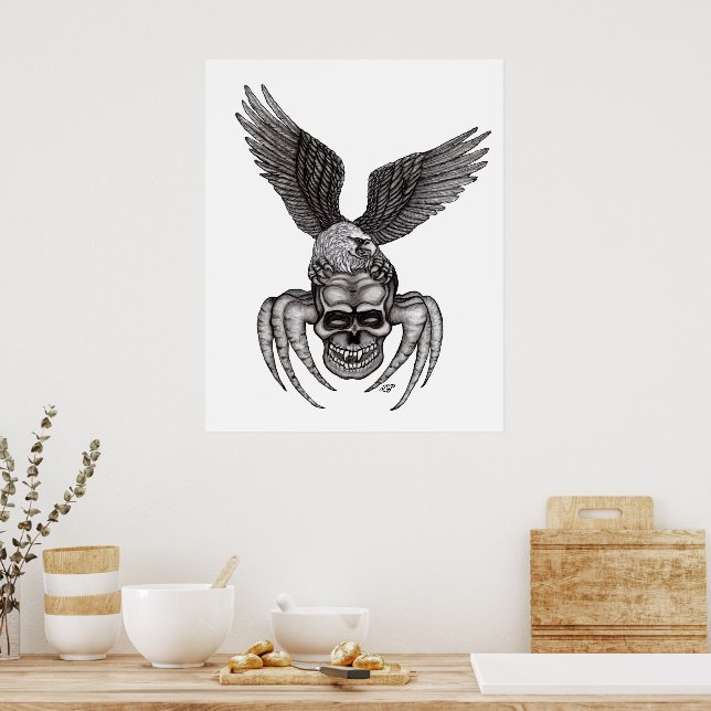 Spiderskull with Eagle Poster (Kitchen)