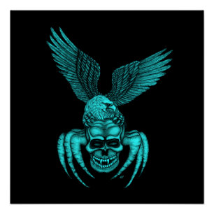 Spiderskull with Eagle Poster