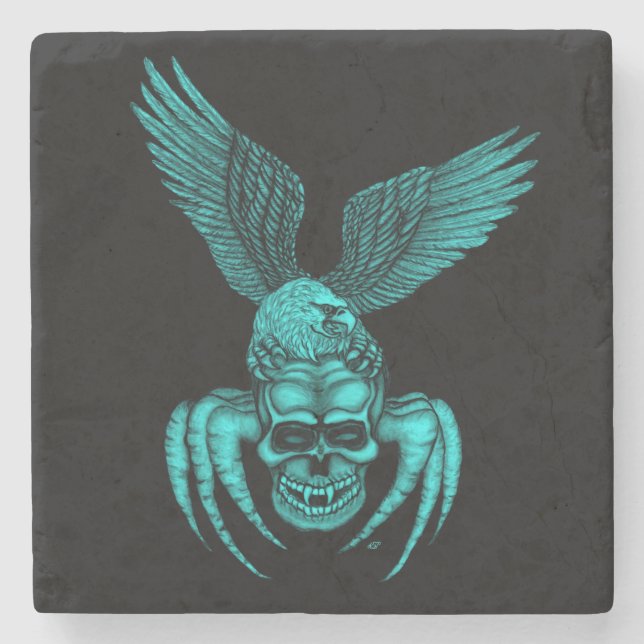 Spiderskull with Eagle Stone Coaster (Front)