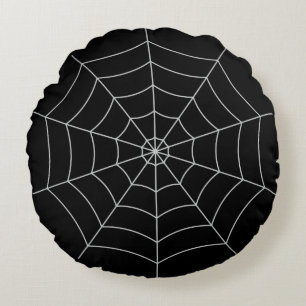 Spiderweb Gothic Halloween Round Pillow