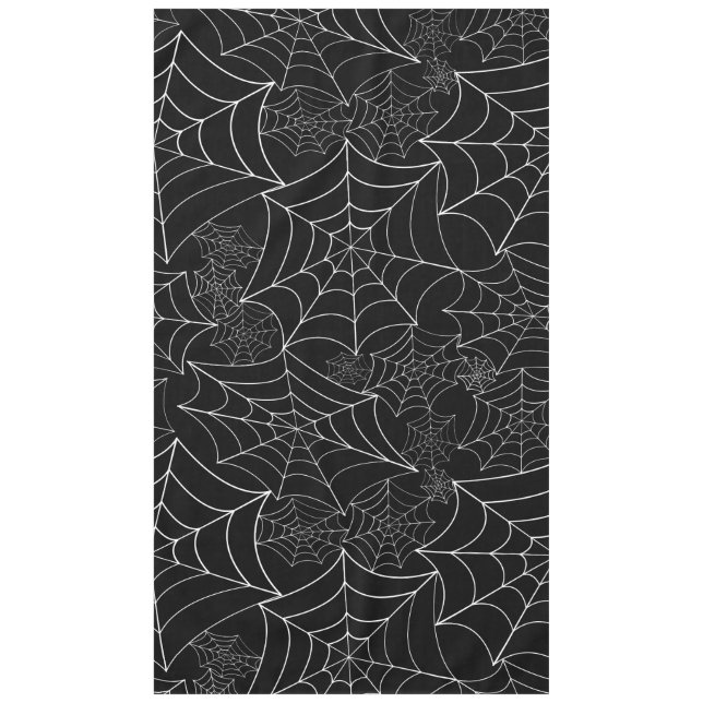 spiderweb halloween gothic spider web black tablecloth (Front)