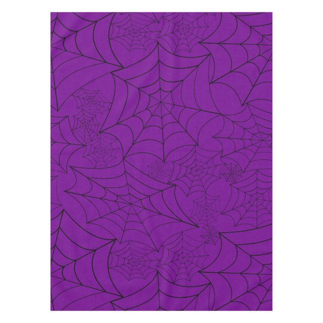 spiderweb halloween gothic spider web purple tablecloth (Front)