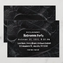 Spiderweb Halloween Party Invitation