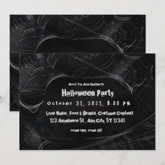 Spiderweb Halloween Party Invitation