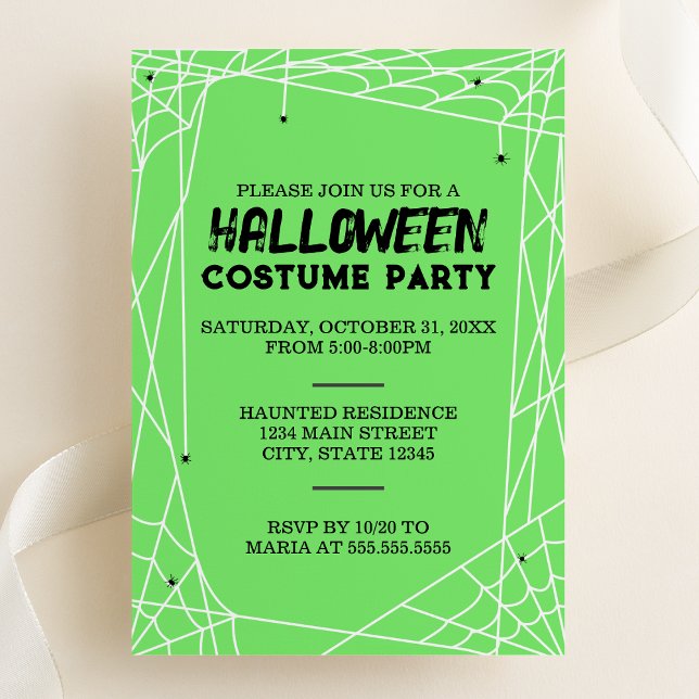 Spiderweb Halloween Party Invitation (Creator Uploaded)