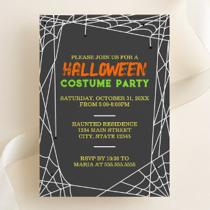 Spiderweb Halloween Party Invitation