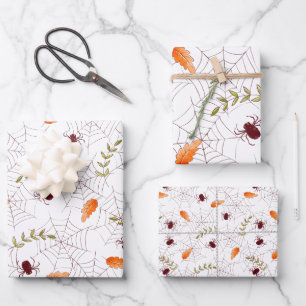Spiderweb Halloween Wrapping Paper Sheet