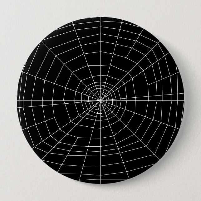 spiderweb on Black 4 Inch Round Button (Front)