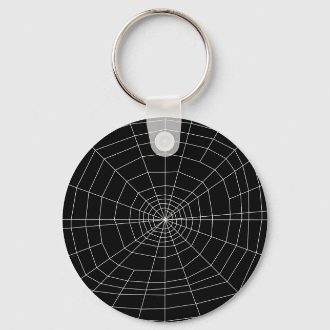 spiderweb on Black Keychain (Front)