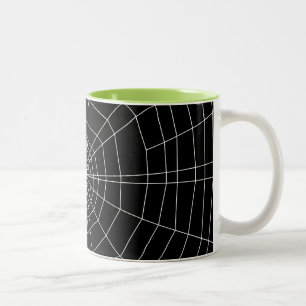 spiderweb on Black Two-Tone Coffee Mug
