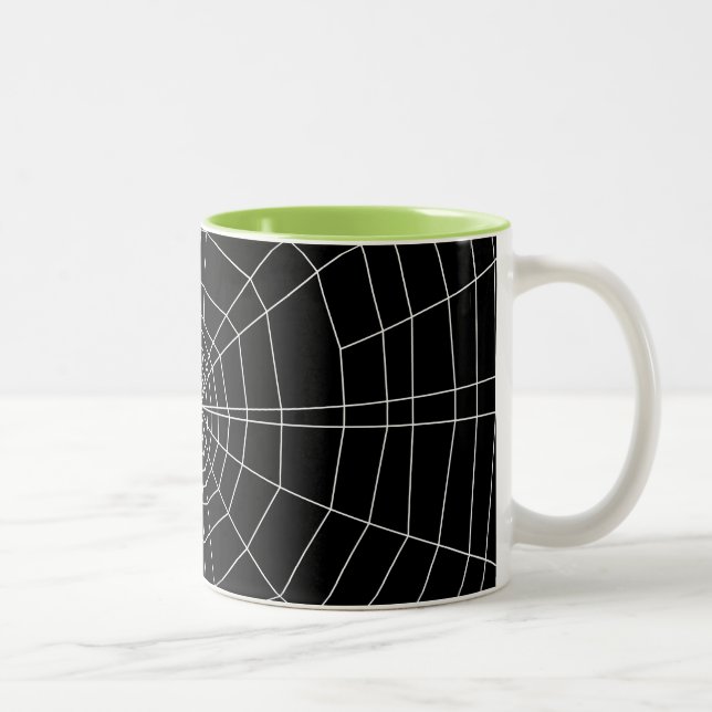 spiderweb on Black Two-Tone Coffee Mug (Right)