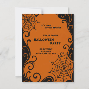 Spiderweb Ornament Orange Black gothic halloween Postcard