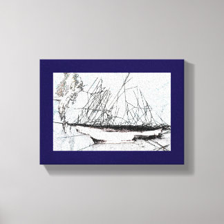 Spiderweb Sailing Ship Natures Unique Digital Art Canvas Print