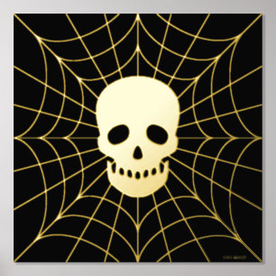 Spiderweb Skull Foil Print