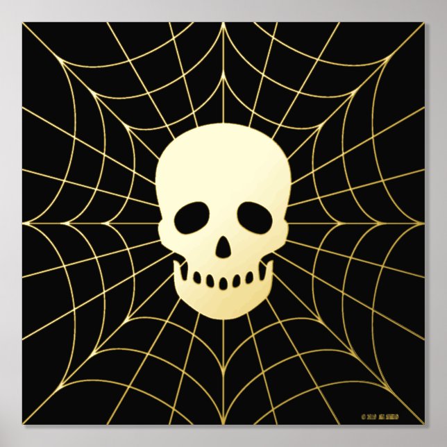 Spiderweb Skull Foil Print (Front)