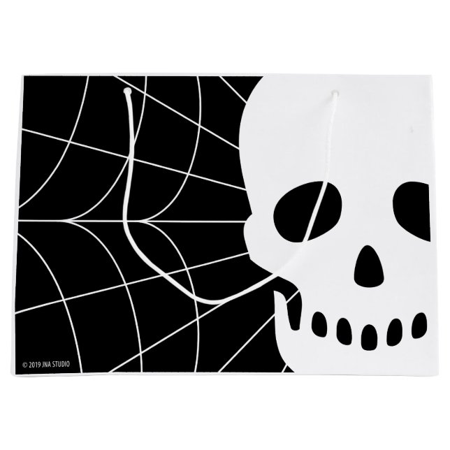 Spiderweb Skull Large Gift Bag (Front)