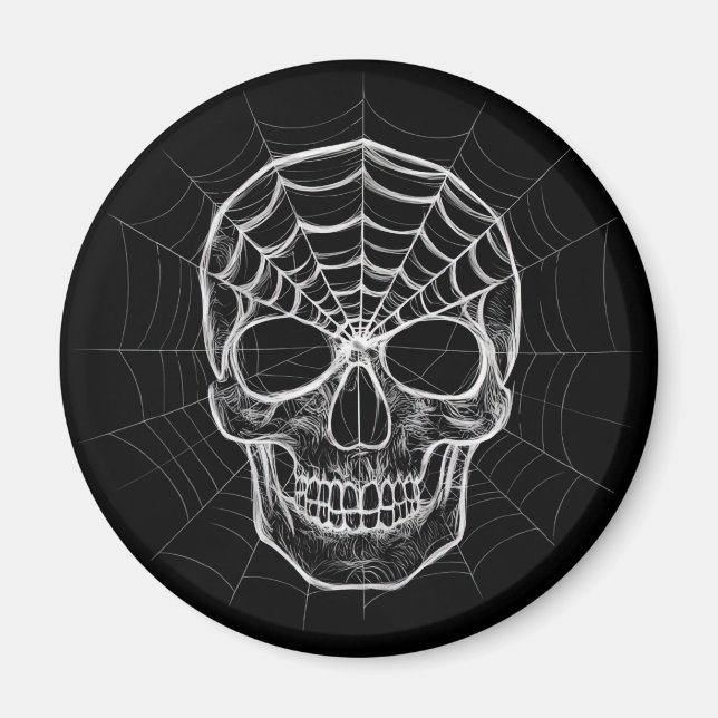 Spiderweb Skull Magnet (Front)