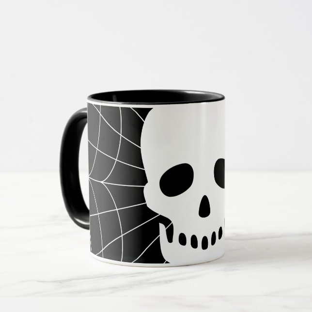 Spiderweb Skull Mug (Front Left)