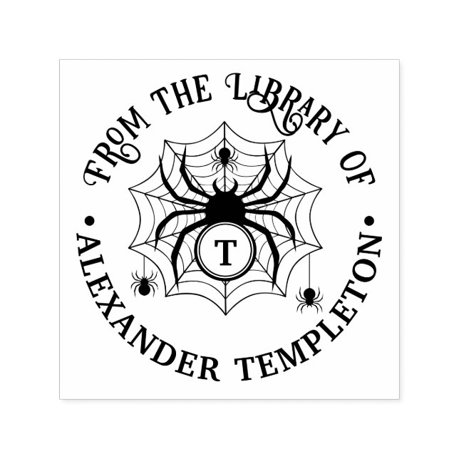 SpiderWeb & Spiders Library Book Name Initial Self-inking Stamp (Design)