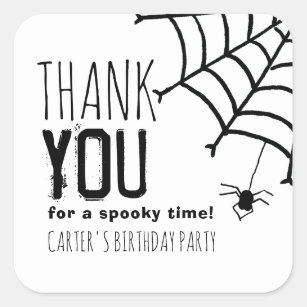 Spiderweb Thank You Sticker