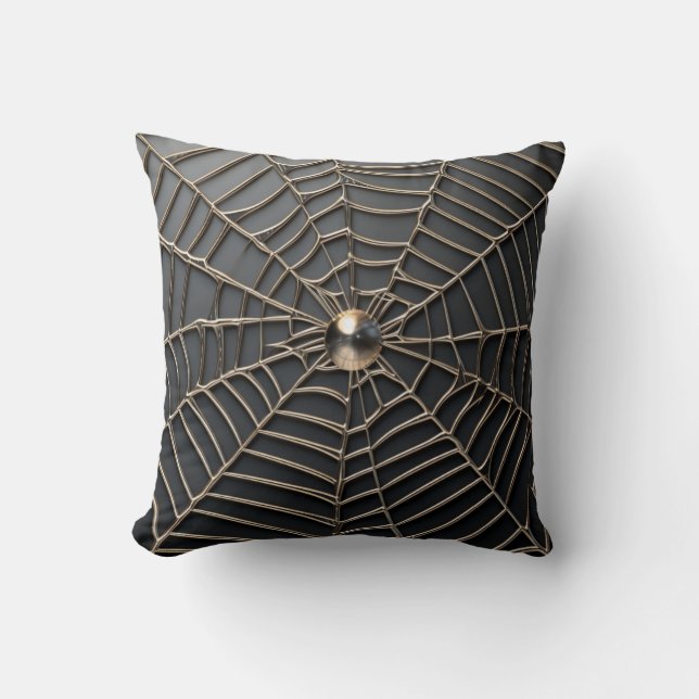 Spiderweb Throw Pillow (Front)