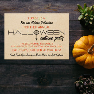 Spiderweb Typography Halloween Invitation