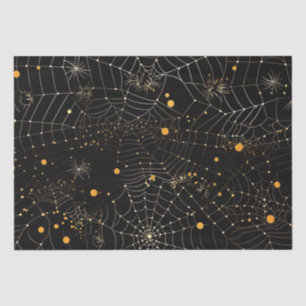 Spiderwebs and Dots Modern Black Halloween Tissue Paper